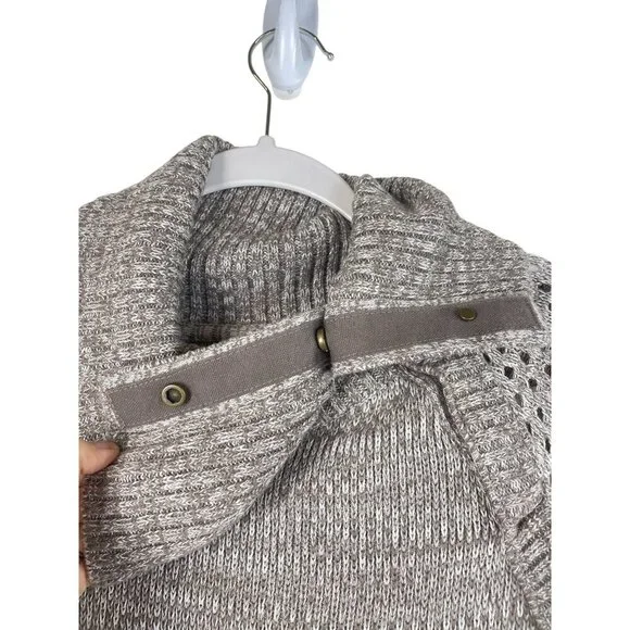 Prana Cowl Neck Archer Sweater Dress Pockets Organic Cotton Wool Blend Neutral - Picture 5 of 10